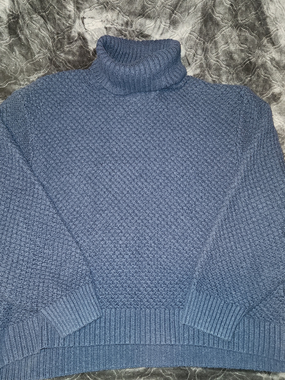 Womens Denver Hayes Blue Turtleneck Sweater